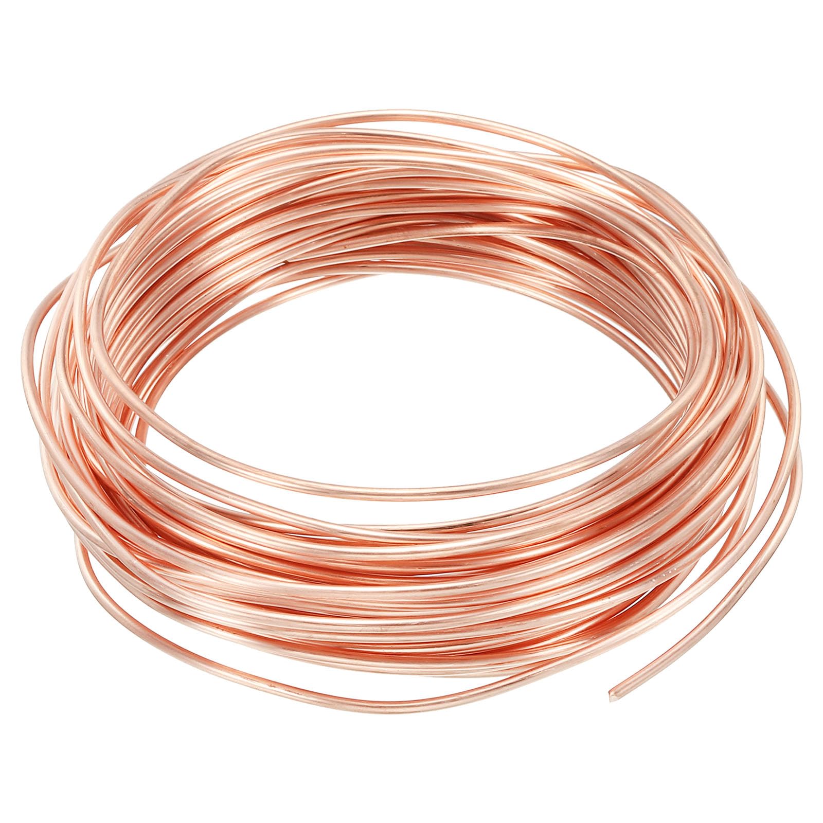 PATIKIL 32.8 Feet Solid Bare Copper Wire, 14 Gauge 99.9% Pure Copper Wire 2mm Soft Beading Wire Metal Plant Stem Ties for Jewelry Craft (10m)