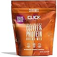 Click Coffee Protein Powder | Double Shot Espresso | 16g Protein | 23 Essential Vitamins | Low Calorie Meal Replacement | 150mg Caffeine | Gluten Free | No Artificial Flavors or Colors | Caramel