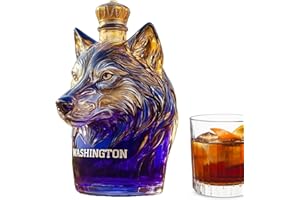 Whiskey Bottle - Leak Proof Animal Home Decor, 1 Piece Dog Head Art Statue Whiskey Decanter, Hand-Blown Glass Vessel for Bour