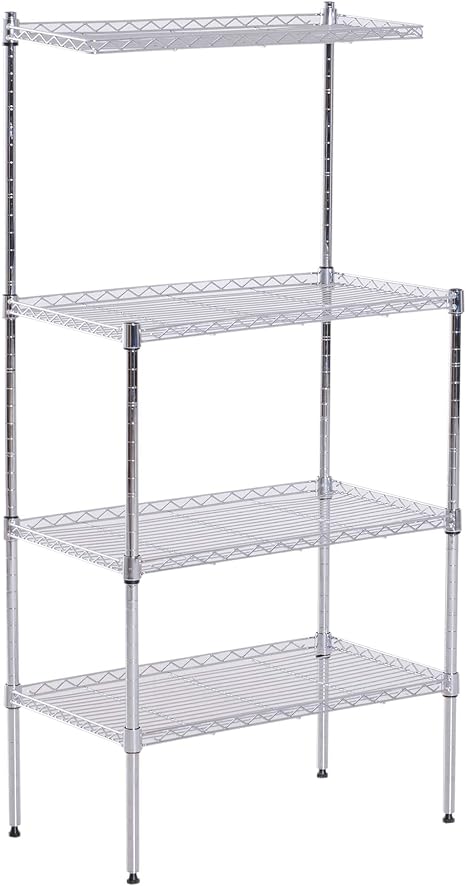 Homcom 4 Tier Kitchen Shelving 4 Shelves Unit Adjustable Baker