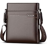 LAORENTOU Men's Genuine Leather Shoulder Bag, Business Crossbody Bag for Men Messenger Bags Leather Purse Men's Side Bags