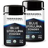Terrasoul Superfoods Organic Blue Spirulina Powder (in Miron Glass Jar) : 2 Oz (2 Pack)