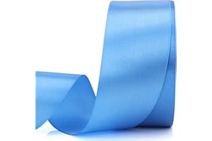 Nsilu 25 Yards 1-1/2 inches Wide Satin Ribbon Suitable for Wedding, Party and Gift Box Packaging Ribbon (Lake Blue, 1-1/2")
