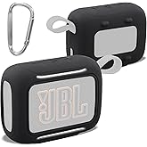 for JBL Go 5 Waterproof Bluetooth Speaker Silicone Cover, Black | Snug Fit, Portable Carabiner Clip, Shock Absorption, Drop Protection, Travel Lightweight Design, Protective Skin Case