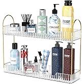 GTI Narrow Bathroom Organizers and Storage, 2 Tier Rectangle Makeup Counter Organizer, Perfume Cosmetics Skincare Vanity Organizers, Dresser Countertop Organizer for Women (Clear)