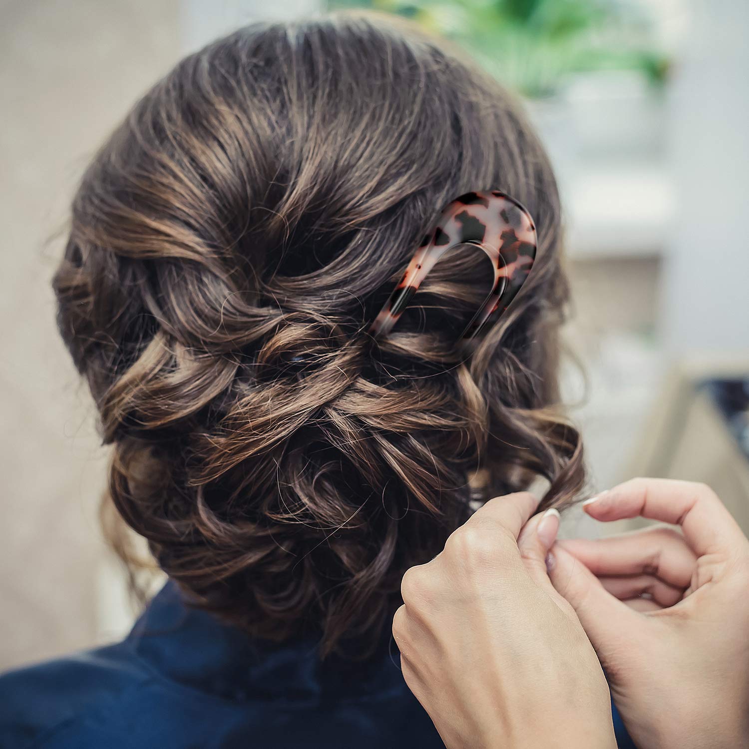 4 Pieces U Shaped Hair Pin Stick French Style U Shape Hair Clips Tortoise Shell U Sticks Pins for Women Girls Hairstyle Accessories (Red, Pink Khaki, Tortoiseshell, White Tortoiseshell) : Beauty