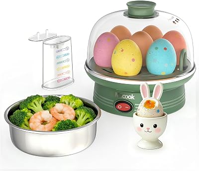 Macook Egg Cooker & Steamer 7 Egg Capacity 350W Green with Tray