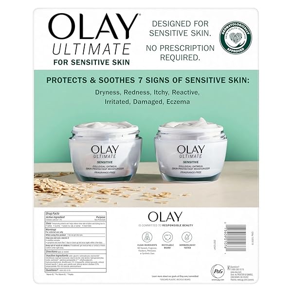 OLAY ULTIMATE SOOTHING FACE MOISTURIZER, FRAGRANCE-FREE, 1.7 OUNCE (PACK OF 2)