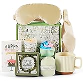 Mug Gift Birthday Gifts Set for Women, Spa Baskets Gift Box Unique Happy Birthday Gifts Ideas for Women Mom Her Friend Sister Wife Daughter Girlfriend Coworker, Ceramic Mug 12 OZ (Off-white)