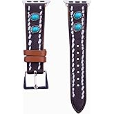 Wonderent Western Watchband for Apple Watch Size 38mm, 40mm, 41mm, 42mm, 44mm, 45mm and Series 8,7,6,5,4,3,2,1, and SE