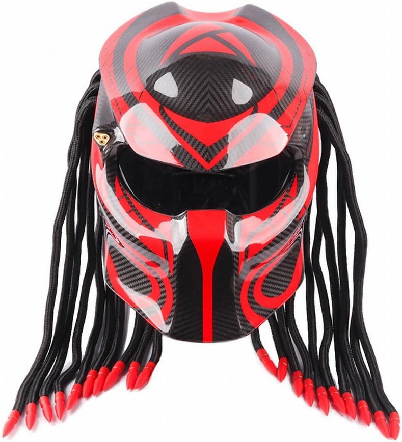 GUO Motorcycle Personality Helmet Predator Warrior Carbon Fiber Helmet