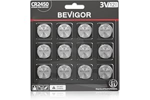 BEVIGOR 2450 Battery Compatible with AirTag CR2450 Lithium 3V Coin Battery for Child Safety, Suitable for Key Fobs, Smart Sen