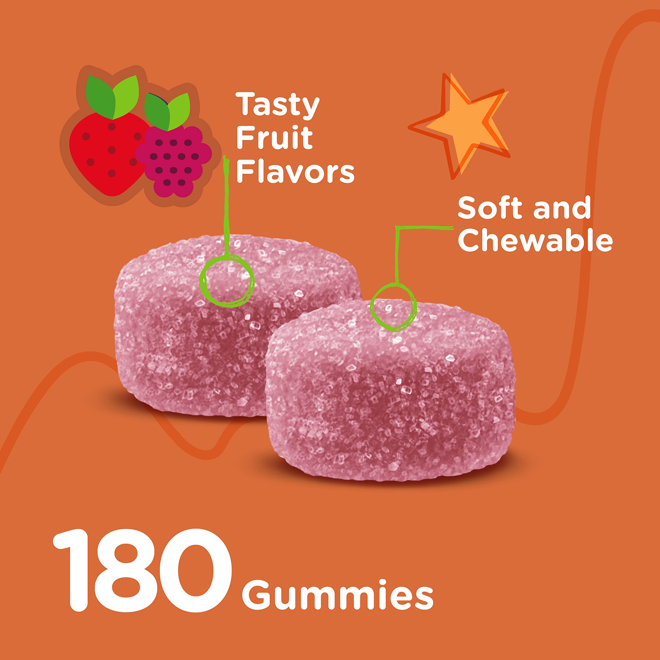 Viteey Kids Calcium Gummies + Vitamin D3 & Magnesium Citrate for Kids and Teens - Supports Bone Health, Immune Support, Energy & Muscle Function - Gluten Free,GMO Free - Tasty Chewable Fruit Flavored