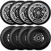 AOWISH 8-Pack Inline Skate Wheels, 80mm 76mm 72mm, 85A | Outdoor &amp; Indoor Use | PU | Roller Hockey Wheels |Roller Blade Wheels | Skate Wheels | ABEC-9 Bearings | Spacers