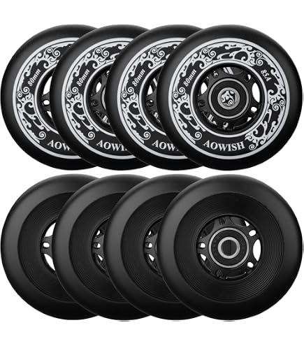 Roues De Roller 72-84 Mm – Lot De 4 Pour Patinage Intérieur/extérieur, Dureté 84A
