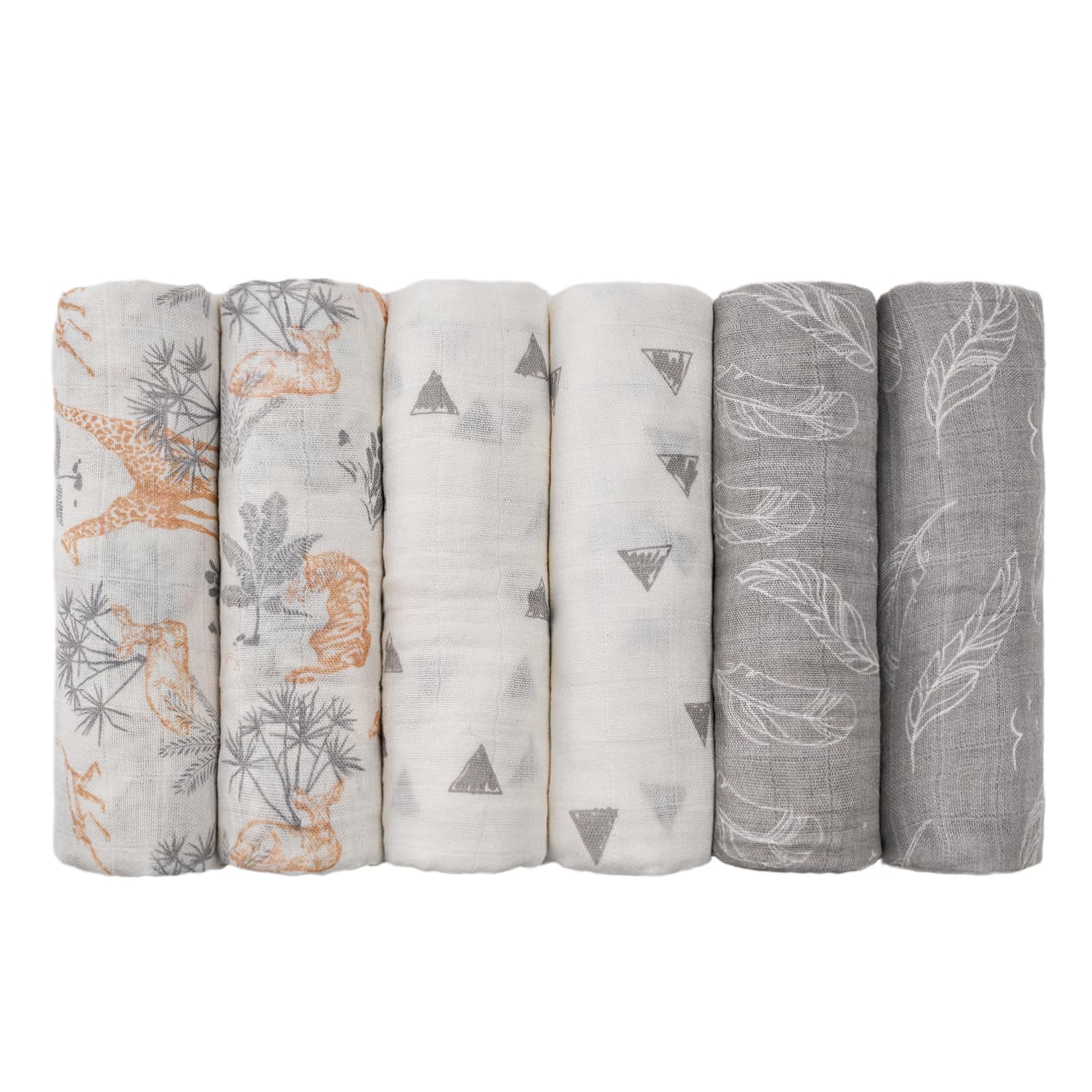 GLLQUEN BABY Muslin Squares Cloth for Baby, 6pack 70cm x 70cm Cotton Burp Cloths for Newborn, Absorbent & Breathable and Ideal to Clean, Wipe & Cover Newborns — image 1