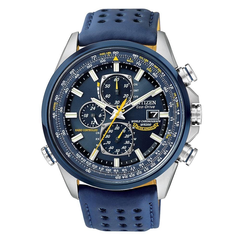 CITIZEN Reloj Blue Angels Eco-Drive de 43 mm de acero inoxidable para hombre AT8020-03L