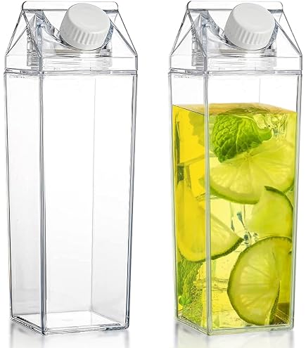 Clear Acrylic Milk Bottle 500ml (17oz) - Leak-Proof Travel Drink Bottle For Juice, Smoothies, Water - BPA Free & Dishwasher Safe - View #3