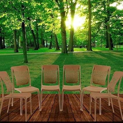 Spinecare Series 2109 - by Italica Furniture with Ergonomically Designed Swingback for Complete Back Support for Indoor, Outdoor, Restaurant, Classroom and Dining Room (Matte Finish, Camel, Set of 6)