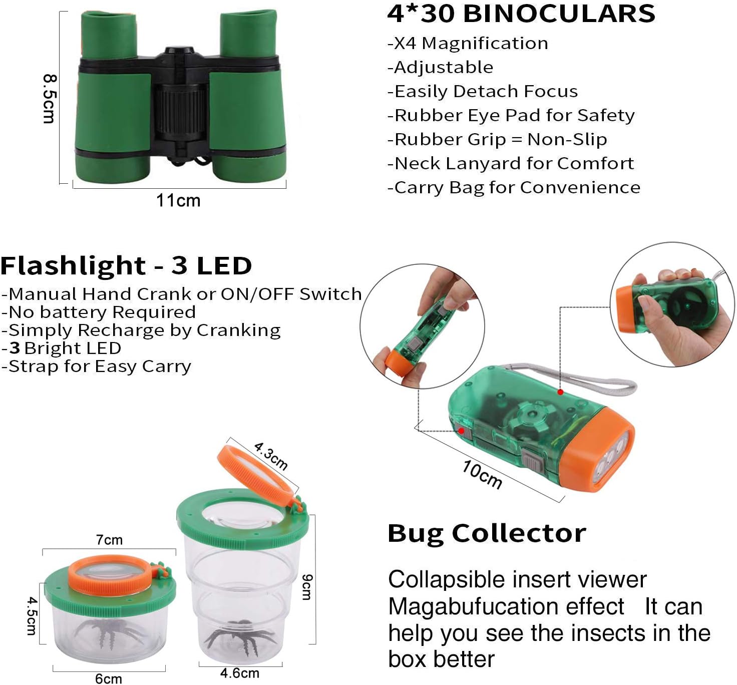 COSORO 18 Pack Kids Outdoor Explorer Kit-Kids Adventure Kit Fun Toys Educational Toys Gift Toys For 6-10 Years Old Boys Girls Birthday Xmas Present,Kids Binoculars Set For Camping Hiking Pretend Play - Image 5