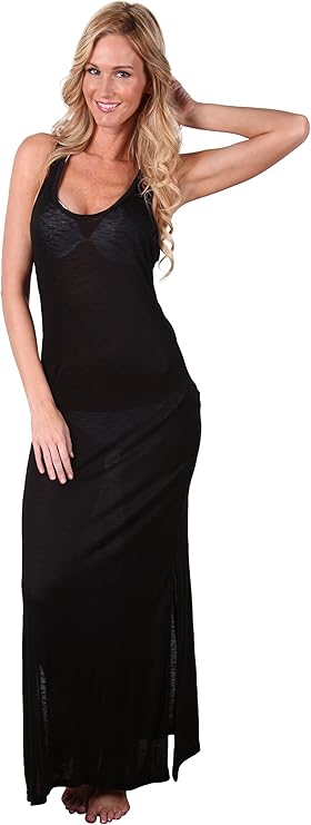 black racerback maxi dress