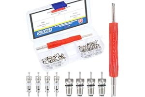 Glarks 36Pcs Car Air Conditioner Valve Core Schrader Valve Cores Accessories A/C R12 R134a Refrigeration Tire Valve Stem with