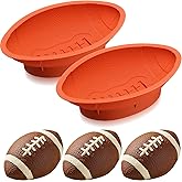 Nuogo 2 Pack Football Cake Pan 11 Inch Football Shaped Silicone Molds Nonstick Silicone Cake Pans for Baking, 3D Breakable Chocolate Mold and Sports Party