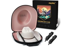 Anysiny Hat Box for Travel-Crush Proof Hat Travel Case for Cowboy Hats Holder Storage Box Organizer Cap Carrier with Adjustable Carry Strap