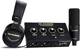 M-Audio M-Track Duo HD Audio Interface with M100 Mic and HDH41 Headphones