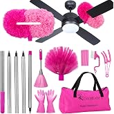 CALBEAU Ceiling Fan Cleaner Duster with 60 inch Extension Pole, Dusters for Cleaning High Ceiling Fan Blades, Dusters Kit wit
