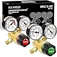 RX WELD Oxygen and Acetylene Regulators, CGA540 and CGA200, Compatible with V-Style Welding Gas Torch Cutting - PC Handle