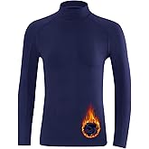 Blueleaf Youth Boys' Thermal Compression Shirt Mock Neck Long Sleeve Fleece Lined Base Layer Football Baseball Undershirt