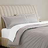Carressa Linen 100% Egyptian Cotton Duvet Cover Oversized King Size - 800 Thread Count 3 PC Silver Duvet Cover Set, Extra Long Staple Cotton Quilt Cover, Soft, Breathable with Hidden Zipper Closure