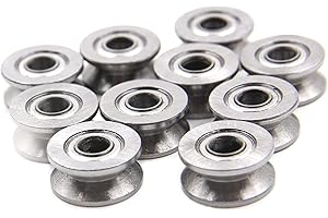 Chiloskit 20pcs 1.5mm Deep Metal V Groove Guide Pulley Bearing Wheel Rail Ball Bearings Wheel 4x13x6mm