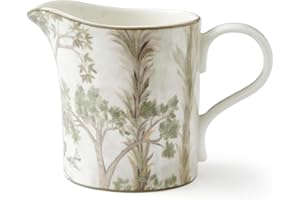Spode Kit Kemp Tall Trees 10oz Pitcher | Enchanted Forest Design | Porcelain | Dishwasher and Microwave Safe | Creamer Jug fo
