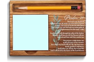 VIZUZI Bible Verse Psalm 23 Christian Decor Sticky Note Holder Gifts for Women Men Prayer Coworkers Employees Friends Inspirational Positive Scripture Desk Self-Stick Note Pad Holders ZSS49