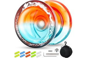 WABESMANIS AOE Professional Yoyo for Kids 8-12 or Above, Responsive Yo yo with Deep Finger Holes, Dual Function Trick Yo-yo for Adults, with Unresponsive Bearing, 10 Strings, Case