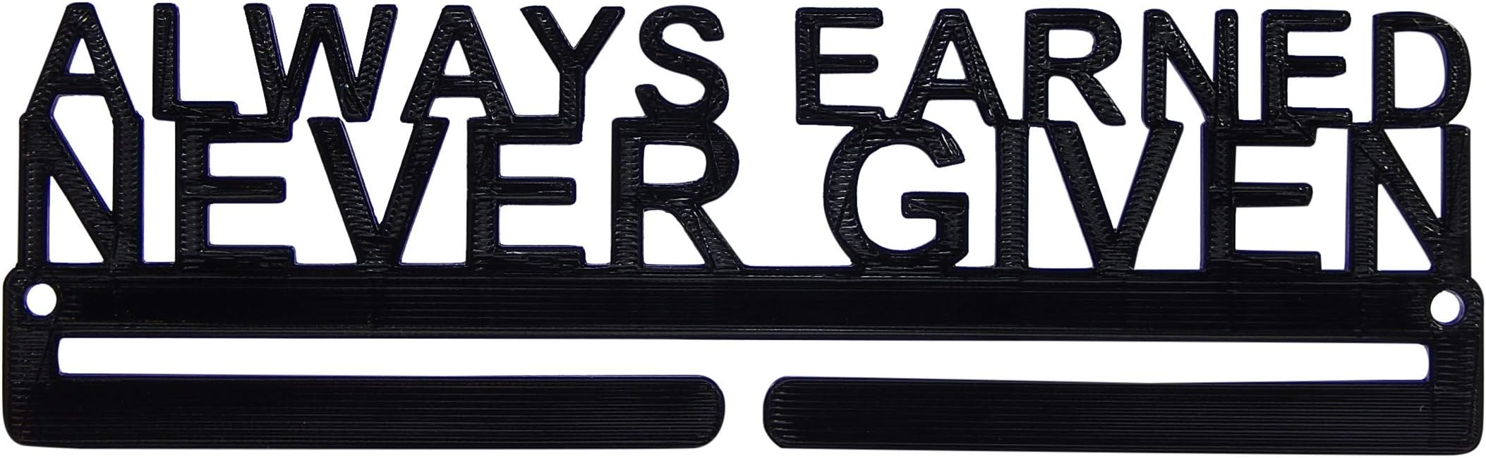 Always Earned Never Given Running Marathon Running Sports Medal Display Rack Holder Hanger