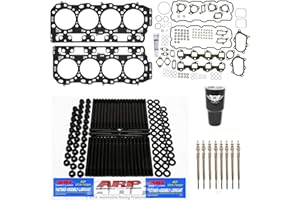 ARP Studs Head Gasket Set Glow Plug Kit - Fits GM Chevy Chevrolet LB7 Duramax 6.6 6.6L Diesel 2001-2004 - DK Engine Parts (ARP Head Set Glow Plug)