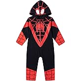 Marvel Miles Morales Spider-Man Boys Cosplay Hooded Coverall for Toddlers and Big Kids