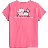 Vineyard Vines Girls Girls' Tennis Court Whale Short-Sleeve Pocket Tee