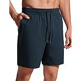 CRZ YOGA Men's Four-Way Stretch Workout Shorts - 7'' Soft Durable for Casual Athletic with Pockets