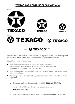 Amazon Com Vintage Photo Of Texaco Logo Graphic Specifications