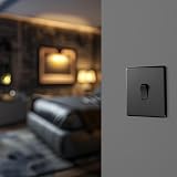 BG Electrical Matt Black Screwless 2 Way Light Switch Slim Profile FFB12 view 6