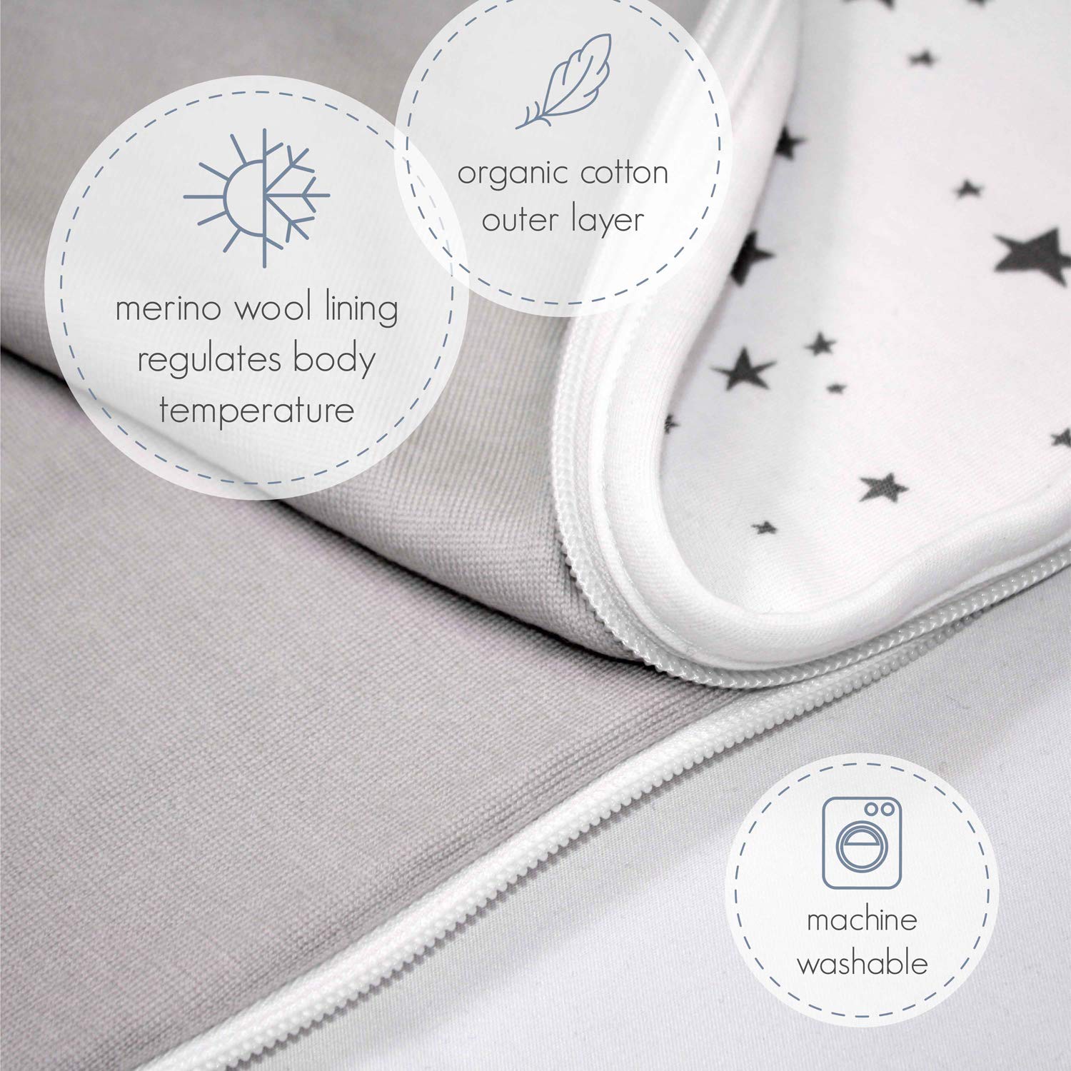 Woolino 4 Season Baby Sleep Bag Sack, Australian Merino Wool, 2 Months to 2 Year, Earth: Baby
