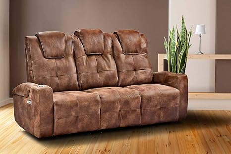 lifestyle4living Sofa 2-3-Sitzer, Mikrofaser, braun | Funktionssofa mit Stauraum & Liegefunktion für entspannte Heimkino-Aben