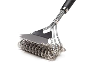 ETERNA BBQ Clean Grill Brush 18inch Stainless Steel Wire Barbecue Cleaning Tool Camping Picnic Tableware for Grill Grates (18 inch)