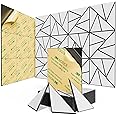 12 pack Acoustic Panels With Self-Adhesive, 12"X 12"X 0.4"Sound Proof Foam Panels, Sound Panels High Density, Soundproof Wall Panels for Home Studio Office- BlackBase + WhiteFace V1