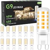 TJOY 12 Pack G9 LED Bulb, Eq 40 Watt G9 Halogen Bulb, 3000K Soft Warm White | 120V 4W G9 Light Bulb, T4 Bi-pin Base, Small G 