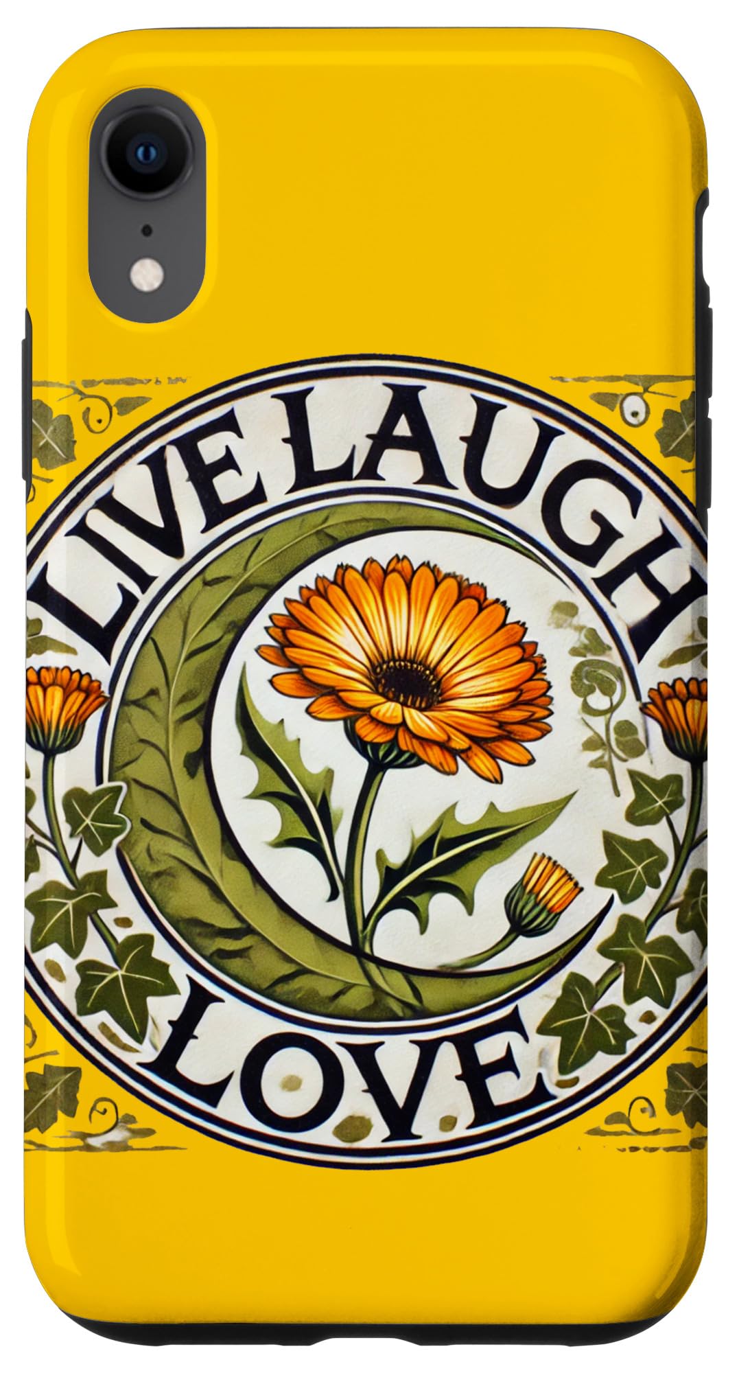 iPhone XR Live Laugh Love Illustration Inspiration Case